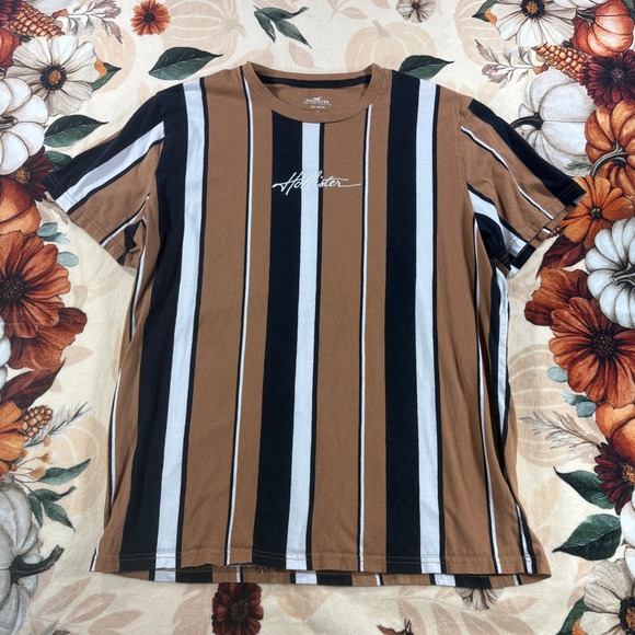 Hollister Other - Hollister Must Have Collection Striped T Shirt Mens Cotton Brown Black Size XL